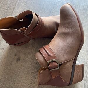 New Balance Brown Ankle Booties with Chunky Heel